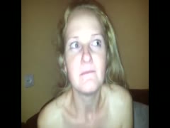 Teenage blonde flaunting her poop-filled mouth